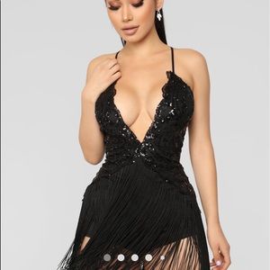 Speakeasy Fringe Dress -Black